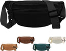 Fanny pack - Women's fanny pack - Men's fanny packs - Corduroy fanny pack - Women's corduroy fanny pack - Adjustable shoulder bag - Unisex - Perfect for shopping, travel and work (black)