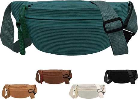 Belt bag - Women's belt bag - Men's belt bags - Corduroy belt bag - Women's corduroy belt bag - Adjustable shoulder bag - Unisex - Perfect for shopping, travel and work (vegetables)