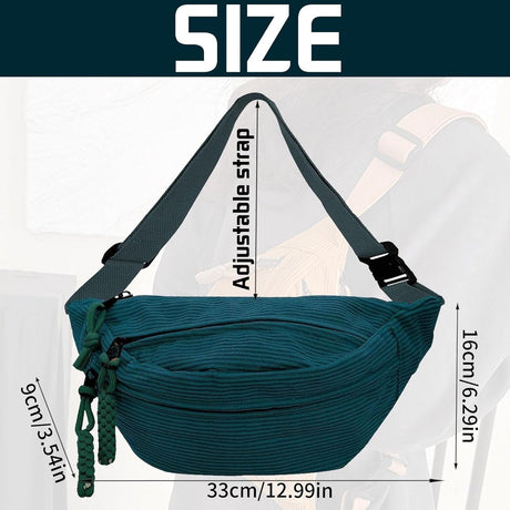 Belt bag - Women's belt bag - Men's belt bags - Corduroy belt bag - Women's corduroy belt bag - Adjustable shoulder bag - Unisex - Perfect for shopping, travel and work (vegetables)