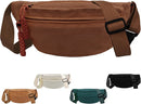 Fanny pack - Women's fanny pack - Men's fanny pack - Corduroy fanny pack - Women's corduroy fanny pack - Adjustable shoulder bag - Unisex - Perfect for shopping, travel and work (Brown)