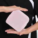 Toiletry bag - Women's toiletry bag - Toiletry bag - Tampon storage bag - Corduroy - Small makeup bag - Mini toiletry bag - Soft storage bag - Portable makeup bag (Pink)