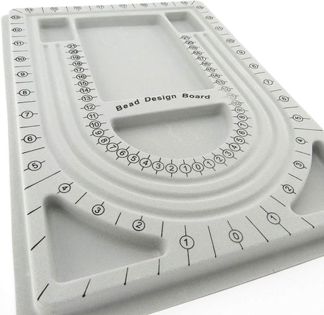 Bead Tray for Bracelets and Necklaces - 9.5 x 12.9 inches - DIY Jewelry Tool - For Girls and Necklace and Bead Makers - Gray
