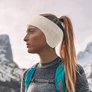 Noise-canceling earmuffs for sleeping - Soundproof earmuffs - Sleep mask - Noise-canceling headband for sleeping - Warm earmuffs for winter - Thick knit earmuffs - Suitable for cycling and sleeping - Khaki