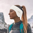 Noise-canceling earmuffs for sleeping - Soundproof earmuffs - Sleep mask - Noise-canceling headband for sleeping - Warm earmuffs for winter - Thick knit earmuffs - Suitable for cycling and sleeping - Wit