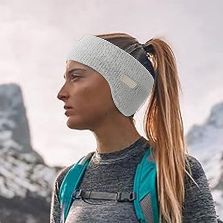 Noise-canceling earmuffs for sleeping - Soundproof earmuffs - Sleep mask - Noise-canceling headband for sleeping - Warm earmuffs for winter - Thick knit earmuffs - Suitable for cycling and sleeping - Grijs