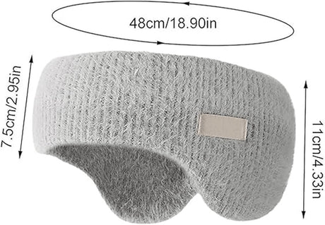 Noise-canceling earmuffs for sleeping - Soundproof earmuffs - Sleep mask - Noise-canceling headband for sleeping - Warm earmuffs for winter - Thick knit earmuffs - Suitable for cycling and sleeping - Grijs