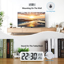 Battery-operated digital wall clock with large numbers, temperature display, 12/24 hour format for office, living room, bedroom, school