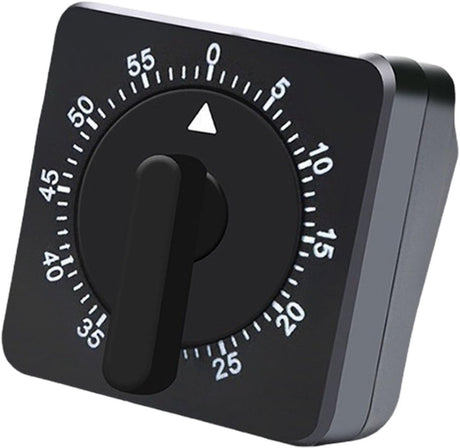 Kitchen Timer - Analog Kitchen Timer - Mechanical Kitchen Timer - 60 Minutes - Kitchen Gadget - Timer - Cooking Timer - Kitchen Tool - Suitable for Baking, Pastry, Cooking Eggs - Black