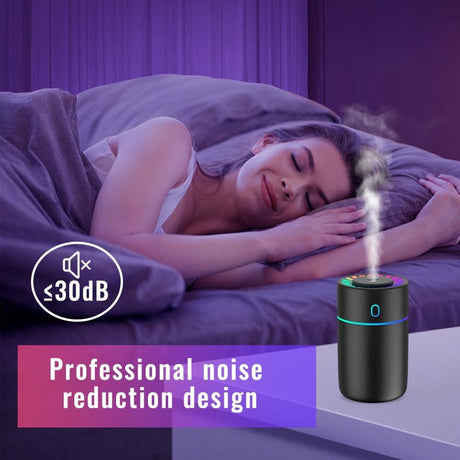 Car air freshener with colored lights and USB connection - 2 settings, automatic shut-off - for car, office, bedroom