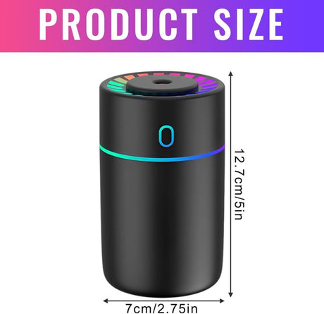 Car air freshener with colored lights and USB connection - 2 settings, automatic shut-off - for car, office, bedroom