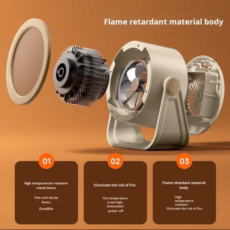 Ceramic electric heater - Office heater - Safety protection - Heating - Quiet operation - Fast heating - Wall-mounted - Overheat protection - Tip-over protection - 2 temperature settings