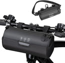 Bicycle handlebar bag - Reflective and waterproof storage bag - Storage bag - Bicycle accessories - Removable shoulder strap, road bike bag with zipper - 23x11x11cm - Black