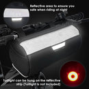 Bicycle handlebar bag - Reflective and waterproof storage bag - Storage bag - Bicycle accessories - Removable shoulder strap, road bike bag with zipper - 23x11x11cm - Black