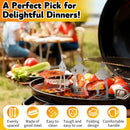 BBQ Stainless Steel Sausage Holder, 3 Pieces, Portable Standing Man Stand, Fun Fork for Camping, Picnic, Garden, Kitchen, BBQ, Gifts for Men