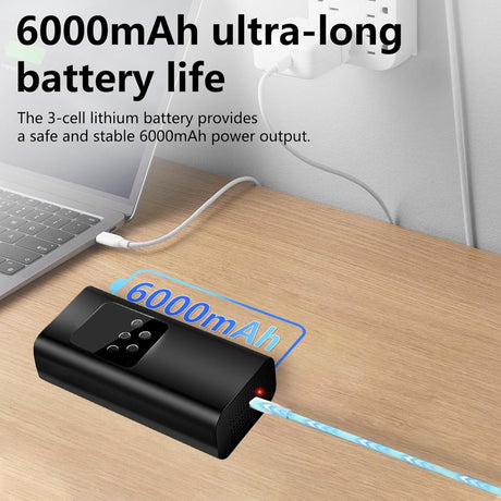 Bicycle pump - Electric bicycle pump - Bicycle pumps - 150 PSI electric air pump - 6000 mAh - Battery compressor - Mini portable air pump for bicycles - For tires, cars, bikes, motorcycles