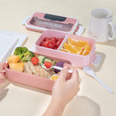 Lunch boxes - lunch box for adults - lunch box for children - lunch box with compartments - stackable lunch box - leakproof lunch container - 1600ML - with 2 layers - for children, adults, students (pink)
