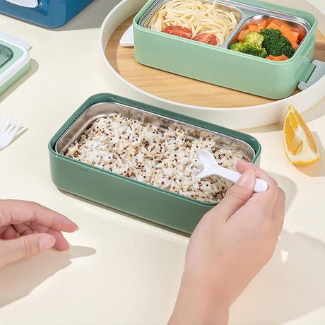Lunch boxes - lunch box for adults - lunch box for children - lunch box with compartments - stackable lunch box - leakproof lunch container - 1600ML - with 2 layers - for children, adults, students (vegetables)