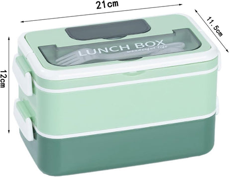 Lunch boxes - lunch box for adults - lunch box for children - lunch box with compartments - stackable lunch box - leakproof lunch container - 1600ML - with 2 layers - for children, adults, students (vegetables)