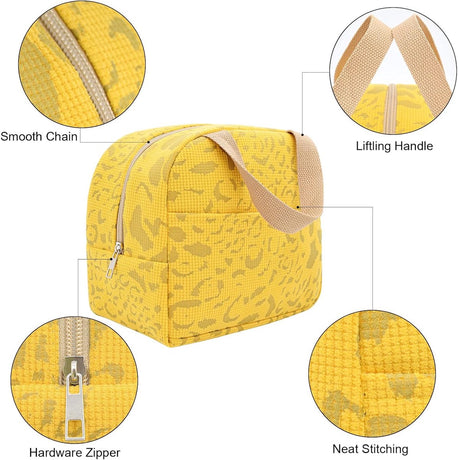 Children's Lunch Bags - Reusable Lunch Bag - Lunch Bags - Lunch Bags for Women and Men - Mini Insulated Bag 6L - Small Insulated Picnic Bag - For Work, School, Picnics and Travel (Yellow)