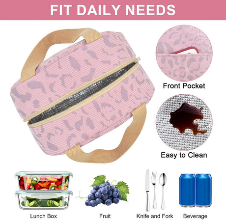 Children's Lunch Bags - Reusable Lunch Bag - Lunch Bags - Lunch Bags for Women and Men - Mini Insulated Bag 6L - Small Insulated Picnic Bag - For Work, School, Picnics and Travel (Pink)