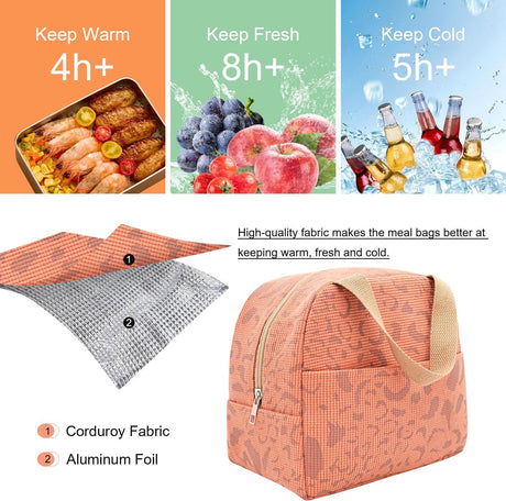 Children's Lunch Bags - Reusable Lunch Bag - Lunch Bags - Lunch Bags for Women and Men - Mini Insulated Bag 6L - Small Insulated Picnic Bag - For Work, School, Picnics and Travel (Orange)