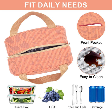 Children's Lunch Bags - Reusable Lunch Bag - Lunch Bags - Lunch Bags for Women and Men - Mini Insulated Bag 6L - Small Insulated Picnic Bag - For Work, School, Picnics and Travel (Orange)