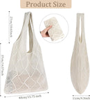 Crochet tote bag - Women's knitted beach bag - Knit - Summer hobo bag - Vacation - Boho - Tote bag (beige)