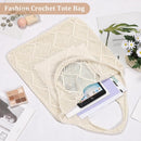 Crochet tote bag - Women's knitted beach bag - Knit - Summer hobo bag - Vacation - Boho - Tote bag (beige)