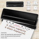 piece - Adjustable 6-hole punch - hole punch for diaries, personal planners and refill pages for files - refill pages - black