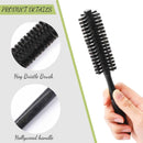 Small round hair dryer brush - curling brush for hair - 1 piece - black - boar bristles
