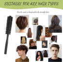 Small round hair dryer brush - curling brush for hair - 1 piece - black - boar bristles