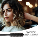 Small round hair dryer brush - curling brush for hair - 1 piece - black - boar bristles