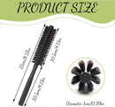 Small round hair dryer brush - curling brush for hair - 1 piece - black - boar bristles
