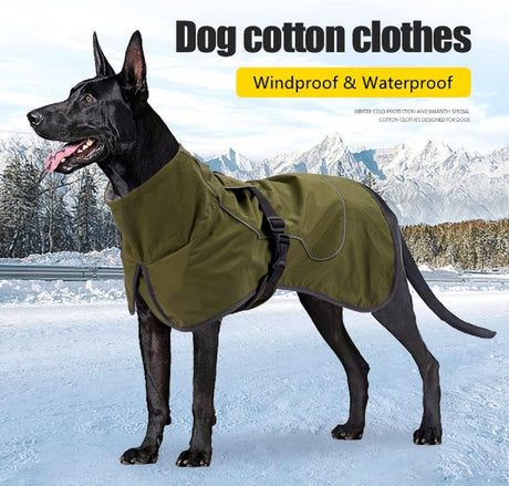 Dog Raincoat - Dog Jacket - Waterproof Winter Dog Coat - Windproof Dog Coat - Winter Dog Coat - Reflective Strip - Green - Size XL - Perfect for Medium-Sized Dogs