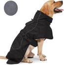 Dog Raincoat - Dog Jacket - Waterproof Winter Dog Coat - Windproof Dog Coat - Winter Dog Coat - Reflective Strip - Black - Size M - Perfect for Small and Medium Dogs