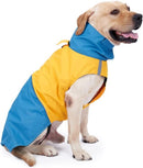 Dog Raincoat - Dog Jacket - Waterproof Winter Dog Jackets - Windproof Dog Jacket - Winter Dog Jacket - Reflective Strip - Perfect for Small Dogs - Medium-Sized Dogs - Blue and Yellow - Size XXL