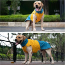 Dog Raincoat - Dog Jacket - Waterproof Winter Dog Jackets - Windproof Dog Jacket - Winter Dog Jacket - Reflective Strip - Perfect for Small Dogs - Medium-Sized Dogs - Blue and Yellow - Size XXL