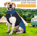 Dog Raincoat - Dog Jacket - Waterproof Winter Dog Jackets - Windproof Dog Jacket - Winter Dog Jacket - Reflective Strip - Perfect for Small Dogs - Medium-Sized Dogs - Blue and Black - Size XL