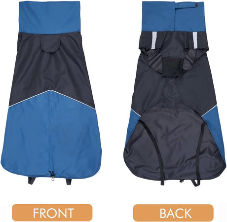 Dog Raincoat - Dog Jacket - Waterproof Winter Dog Jackets - Windproof Dog Jacket - Winter Dog Jacket - Reflective Strip - Perfect for Small Dogs - Medium-Sized Dogs - Blue and Black - Size M