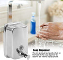Durable commercial wall-mounted stainless steel soap dispenser with a large capacity for hand soap, rust-resistant design, perfect for bathrooms, hotels, restaurants or homes (brushed silver)