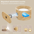 Night light - Indoor wall light - Rechargeable wall light - Children's night light - Wall light with 1 battery - Touch control with 3 brightness levels - 360° rotation - For living room, bedroom, staircase - Wood grain