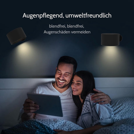 Lamp - Indoor wall light - LED wall light - Night light for adults - Battery operated wall light (1 piece) - Touch control with 3 brightness levels - 360° rotation - For living room, bedroom, staircase - Black