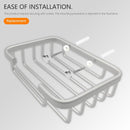 Wall-mounted aluminum soap dish for bathroom and kitchen - Silver, 2 pieces
