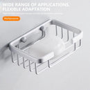 Wall-mounted aluminum soap dish for bathroom and kitchen - Silver, 2 pieces
