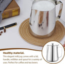 Milk Jug - Barista Latte Artisan Accessories with Lid - 600ml Milk Jug - Stainless Steel Milk Jug with Lid - Milk Frothing Jug - Coffee Milk Jug with Cup - Suitable for Cappuccino, Espresso, and Barista Use