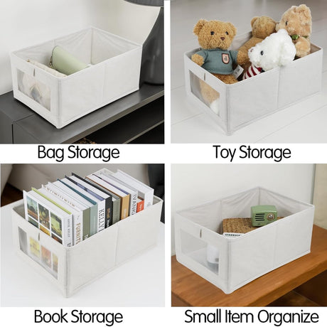 Storage Bins - Laundry Bins - Clothes Organizers - Closet Organizers and Storage Bins - for Clothes - Jeans - Toys - Books - Shelves - Cabinets - Wardrobes (Set of 4)