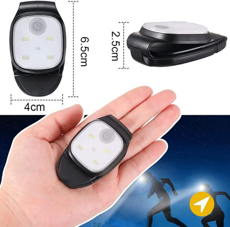 LED clip-on lights, set of 2, rechargeable, waterproof, safety lighting, running accessory, suitable for jogging, walking, running, fishing, camping and hiking.