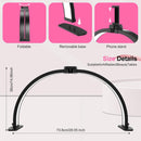Desk Lamp - Manicure Lamp - Nail Technician Desk Lamp - Half-Moon Lamp - Large LED Tech Table Lamp with Phone Holder - 3 Enlightenment Style Modes - Black