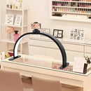 Desk Lamp - Manicure Lamp - Nail Technician Desk Lamp - Half-Moon Lamp - Large LED Tech Table Lamp with Phone Holder - 3 Enlightenment Style Modes - Black