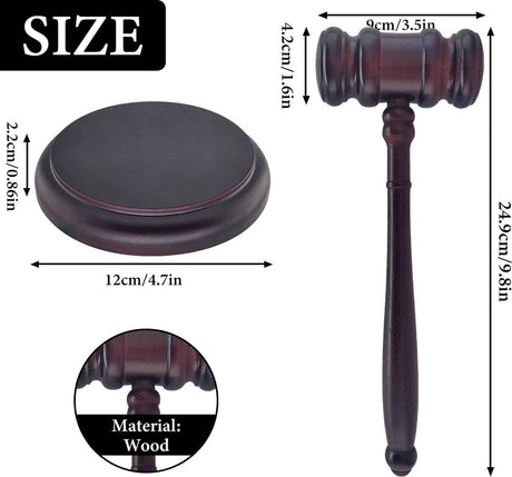 President's gavel - Wooden gavel - President's gavel with striking block - Auction gavel